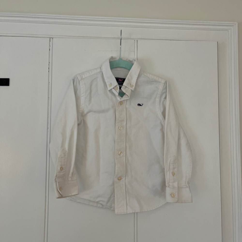 Kids White Button Down Shirt